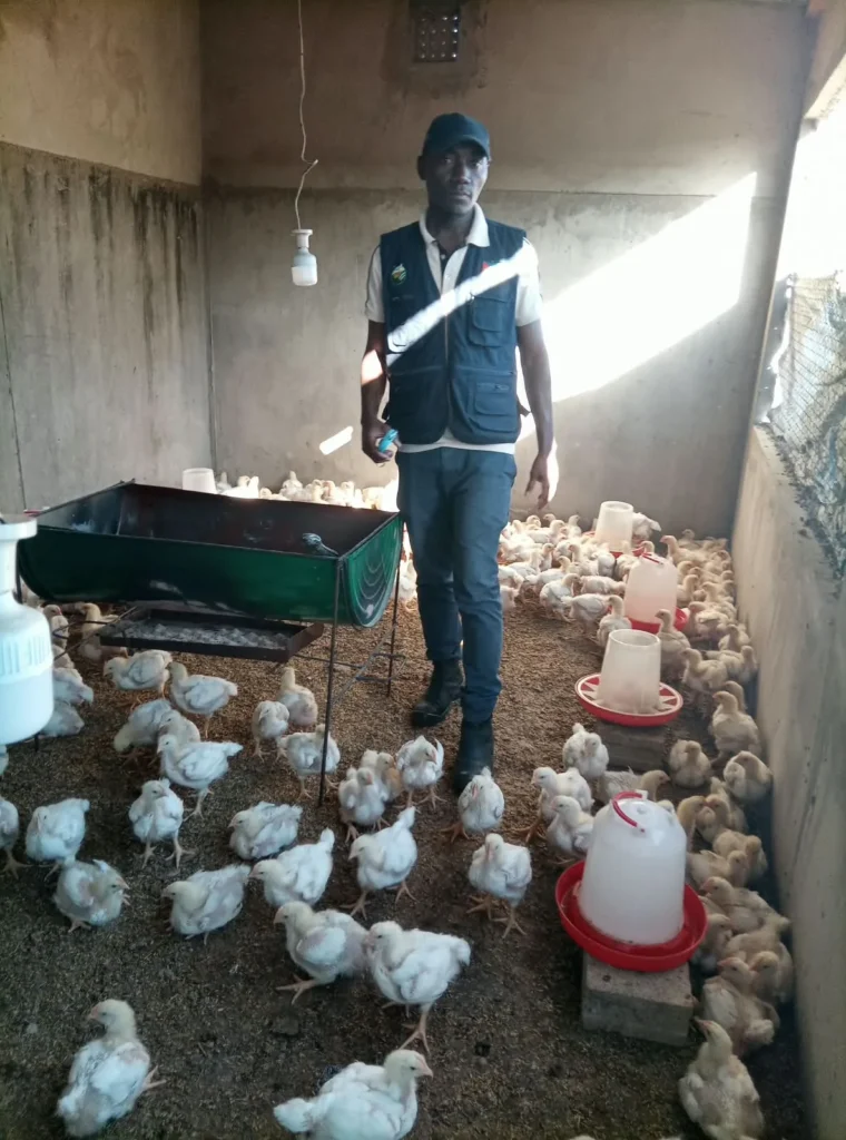 Felizardo Guardada, Managing Director, at a poultry house